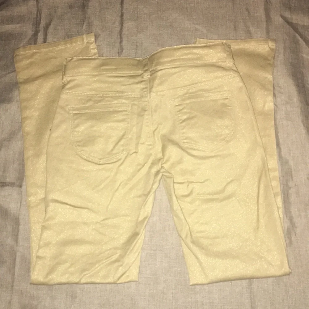 Gymboree New Girl's Gymboree Metallic Gold Coated Denim Jean Pants